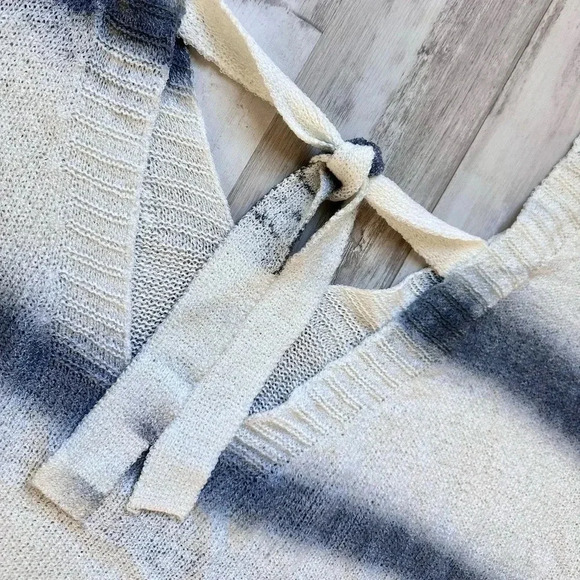 🍀 NWT POL Boho Striped Relaxed Fit Oversized Coverup Fringe Beachy Sweater Sz L - Picture 9 of 10